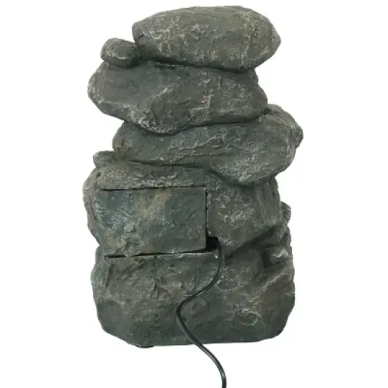 Sunnydaze Indoor Home Decorative Relaxing Stacked Rocks Tabletop Water Fountain with LED Lights - 10" image {5}
