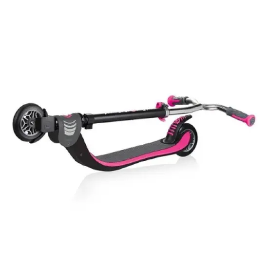 Globber Flow 125 Foldable Kick Scooter - Black/Pink image {2}