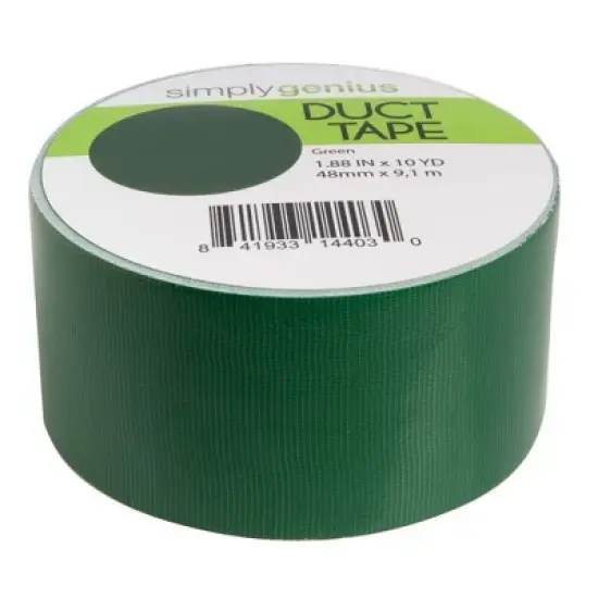 Simply Genius Art & Craft Duct Tape, Heavy Duty Craft Supplies for Kids & Adults, Colored Tape, 1.8 in x 10 yards (Green, Single roll) image {1}