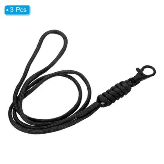 Unique Bargains Polyester Wear-resistant Lightweight ID Card Neck Lanyards with Hooks 3 Pcs image {2}