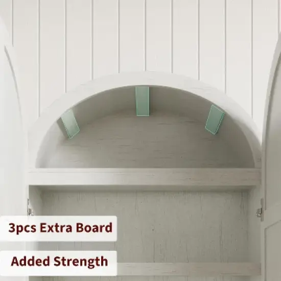 72" Tall Arched Kitchen Pantry Cabinet, Farmhouse Wood Pantry Storage Cabinet with Drawers, Door, Freestanding Versatile Pantry Cabinets image {4}