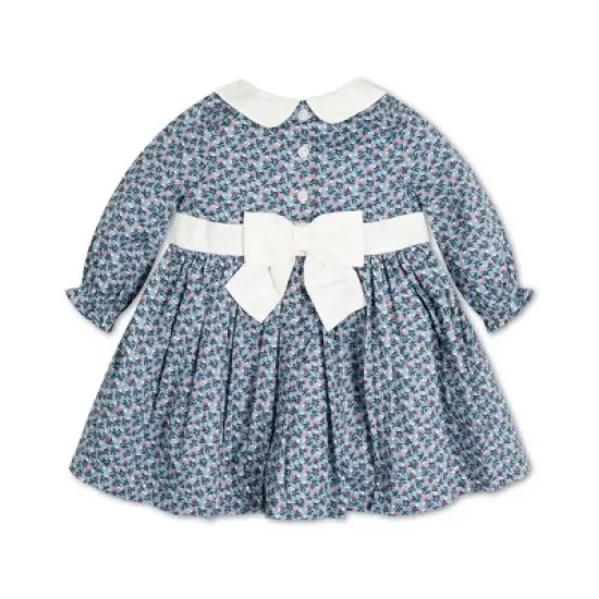 Hope & Henry Baby Girl Layette Long Sleeve Smocked Peter Pan Collar Dress, Infant image {2}