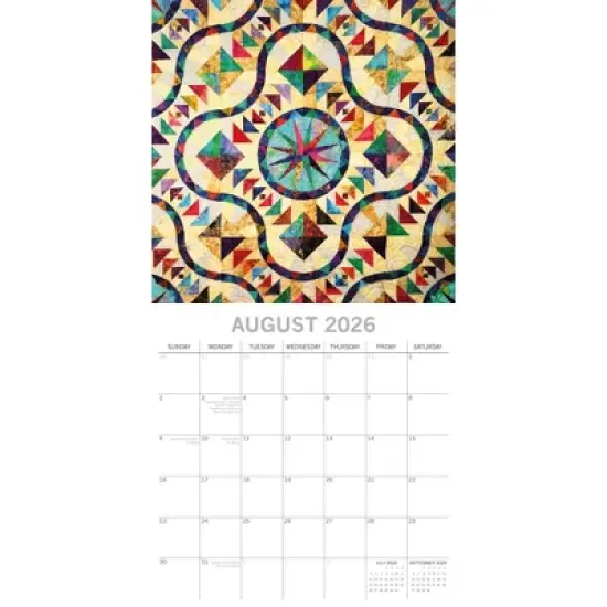 2026 Square Wall Calendar, Quilting, 16-Month Lifestyles Theme with 180 Reminder Stickers (12x12 In) image {2}