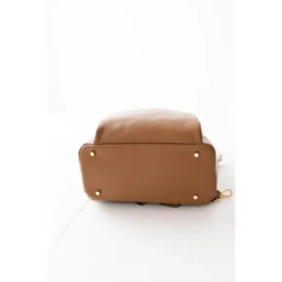 Vegan Leather Diaper Bag | Melted Chocolate | Charlie Lou Baby image {9}