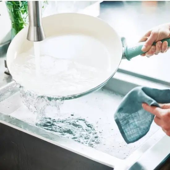 GreenLife 12" Ceramic Non-Stick Open Frypan  Turquoise image {5}