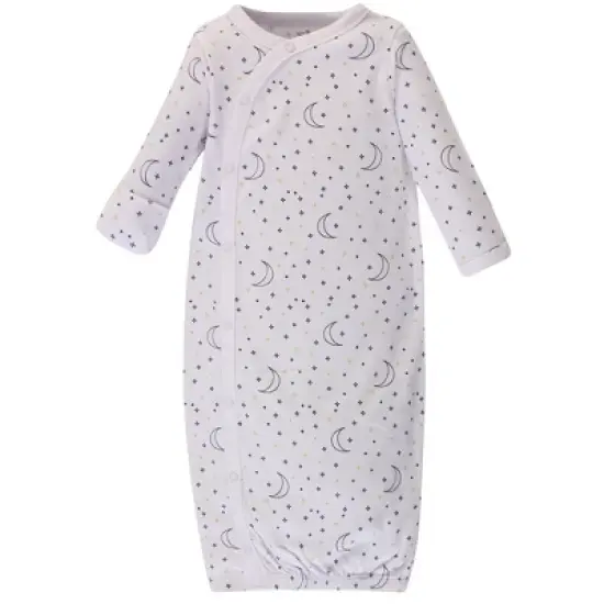 Touched by Nature Baby Boy Organic Cotton Side-Closure Snap Long-Sleeve Gowns 3pk, Constellation image {2}