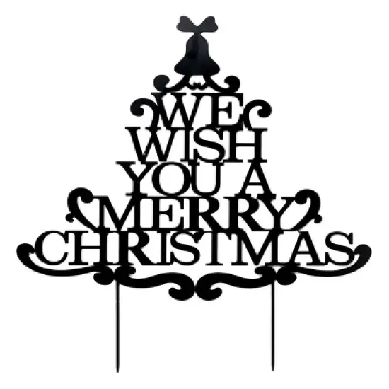 Plow & Hearth Merry Christmas Wishes Tree Metal Garden Stake image {1}