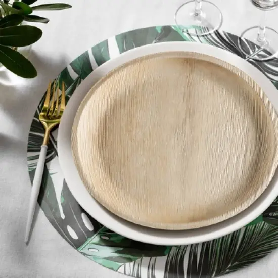 Smarty Had A Party 12" Palm Leaf Eco Friendly Platters - 100 pcs image {6}