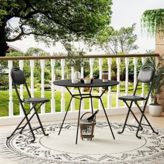 Rbied 2 PCS Folding Stool with Back, Cushioned Padded Folding Stool, Portable Folding Chairs for Outdoor Indoor image {5}