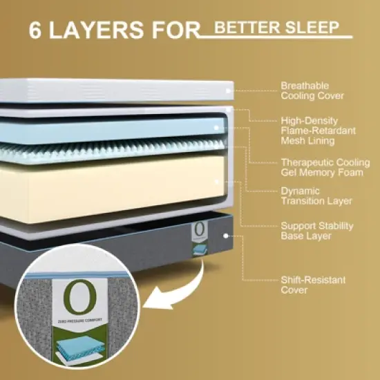 MUUEGM 12&rdquo; Gel Memory Foam Mattress| Medium Firm Mattress for Cool Sleep & Pressure Relief, CertiPUR-US Certified image {3}