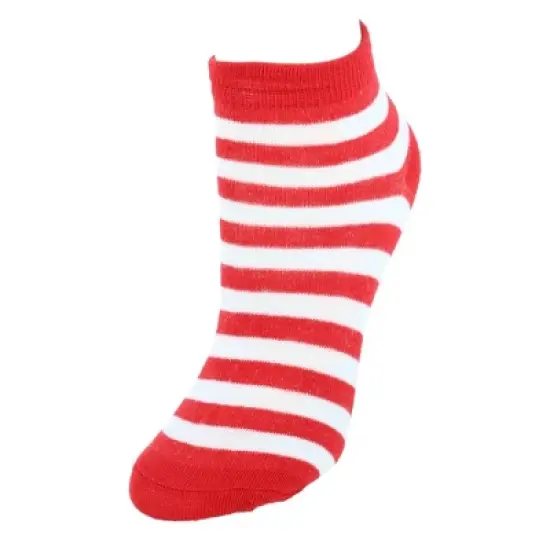 CTM Women's Multi-Color Striped Low Cut Socks (6 Pack) image {3}