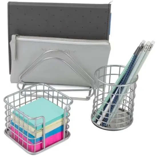 Sorbus Wire Metal 5 in 1 Desk Organizer Set - for office storage and organization image {3}