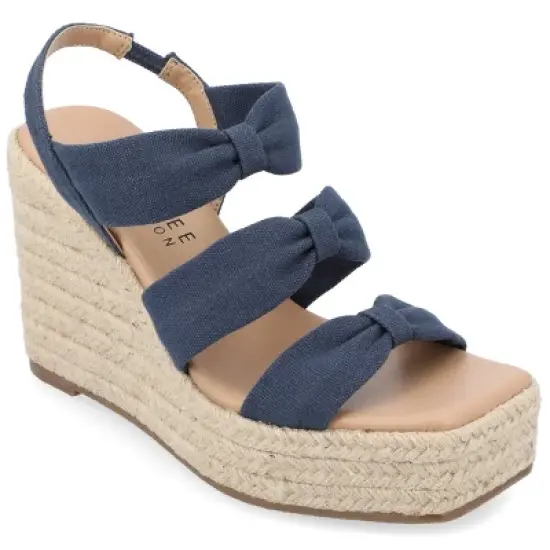 Journee Collection Womens Santorynn Tru Comfort Foam Sling Back Espadrille Platform Wedge Sandals image {10}