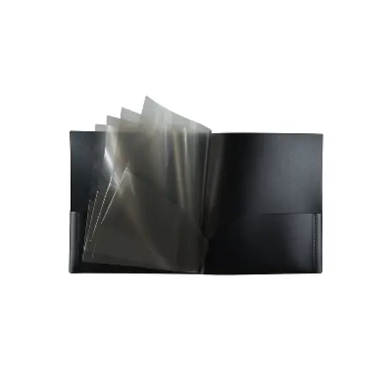 JAM Paper 10-Pocket Heavy Duty Folders Black 2/Pack (389MP10blb) 389MP10BLB image {2}