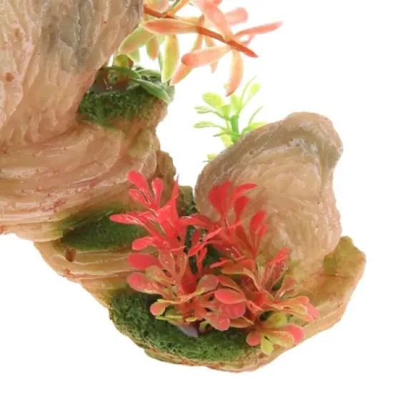 Unique Bargains Aquarium Terrariums Mountain for Fish Tank Landscape Decoration Green Beige 5.31" Height 1pcs image {4}