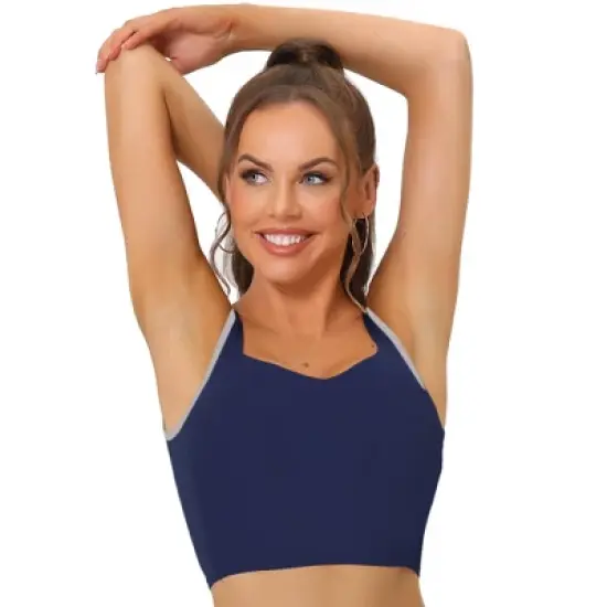 Allegra K Women's Wireless Padded Medium Support Workout Yoga Tank Sports Bra image {7}