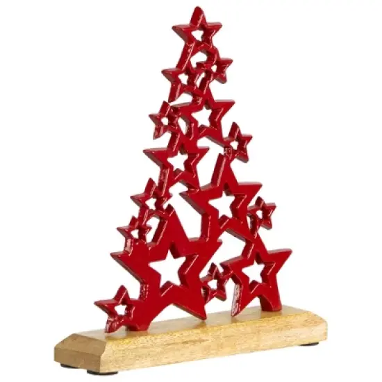 Northlight Tree of Stars Metal Christmas Decoration - 8.75" - Red image {2}