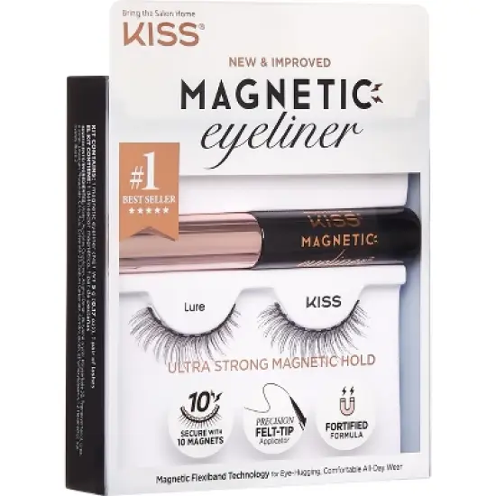 Kiss Nails Magnetic Eyeliner & Fake Eyelashes Kit - Lure - 1 Pair image {2}