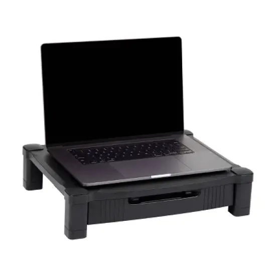 4" Plastic Monitor Stand with Drawer Black - Mind Reader image {4}