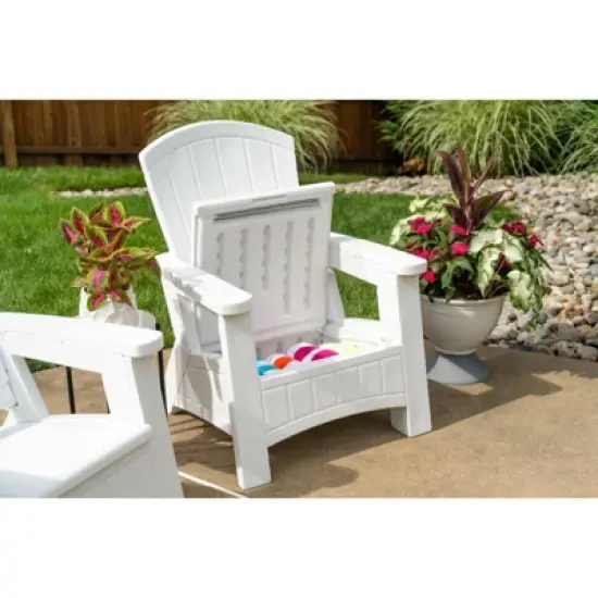 Elements Adirondack Chair with Storage White - Suncast image {5}