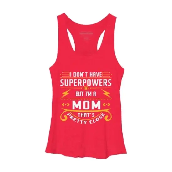 Women's Design By Humans I Don't Have Superpowers But I'm a Mom By ryona Racerback Tank Top image {7}