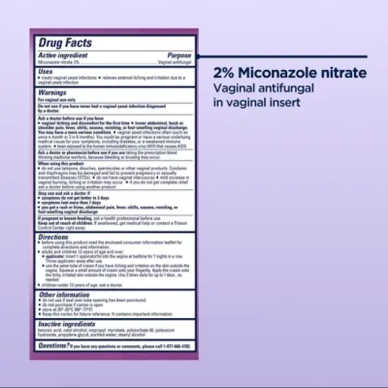 Monistat 7-Dose Yeast Infection Treatment 7 Disposable Applicators & 1 Cream Tube image {7}