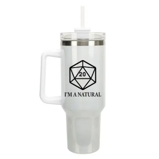 100 North I'm A Natural Nat 20 Dice Role Playing Game Wrap-Around 40 Oz. Stainless Steel Water Bottle Coffee Mug, Spill & Leak Resistant, Travel image {5}