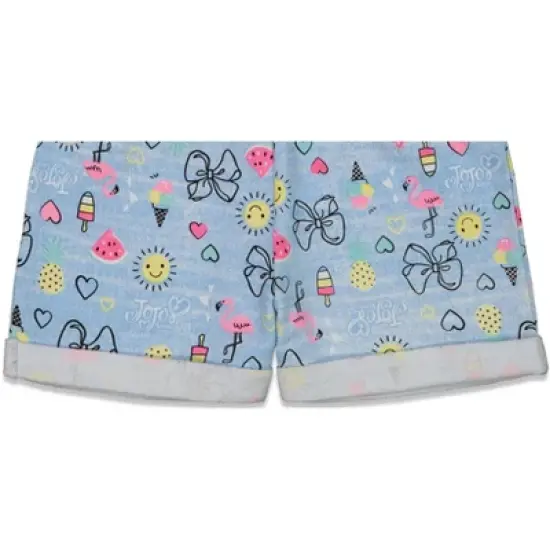 JoJo Siwa Girls T-Shirt and French Terry Shorts Outfit Set Little Kid to Big Kid image {8}