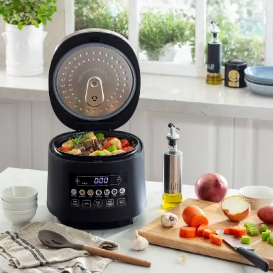 Aroma 20 Cup Digital Rice Cooker Black: Stainless Steel, Small Tray, Steamer for Food, Rice Maker, Removable Lid image {13}