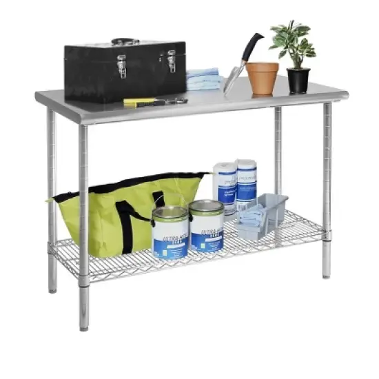 Commercial Grade Nsf Stainless Steel Top Work Table Chrome - Seville Classics image {8}