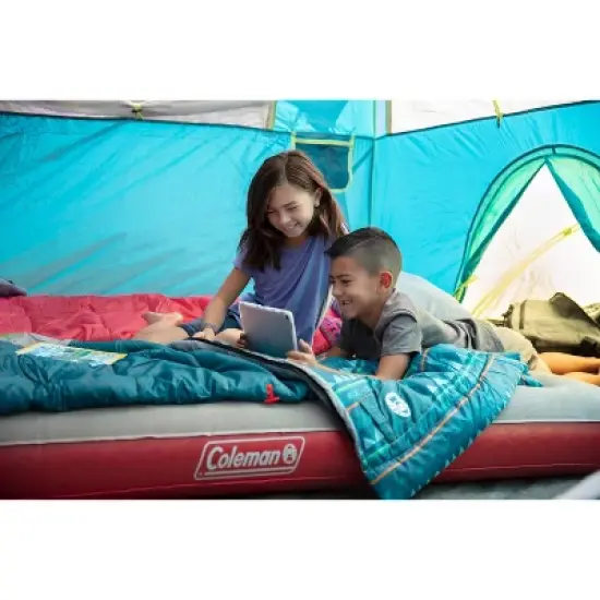Coleman 50 Degree Youth Sleeping Bag - Turquoise image {4}