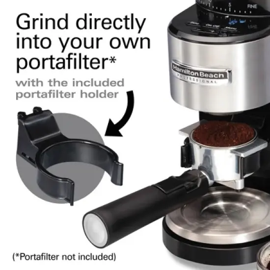 Hamilton Beach Pro Burr Grinder 80405: Electric Coffee Bean Grinder, Variable Settings, 12 Cup Capacity, Black image {4}