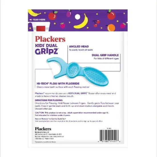 Plackers Kids Dual Grip Flosser - 75ct/4pk image {1}