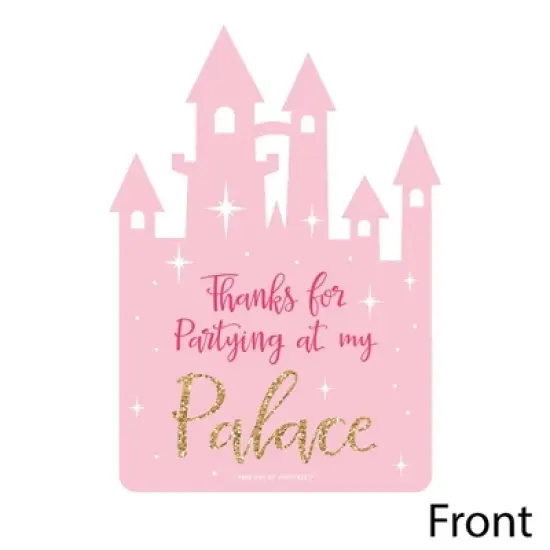 Big Dot of Happiness Little Princess Crown - Shaped Thank You Cards - Baby Shower or Birthday Party Thank You Note Cards with Envelopes - Set of 12 image {2}