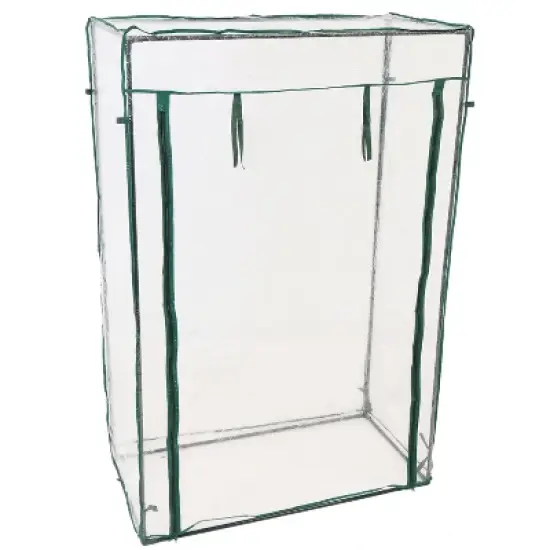 Sunnydaze Outdoor Deluxe Portable Large Potted Plant and Starter Tomato Plant Greenhouse with Roll-Up Door - Clear image {5}