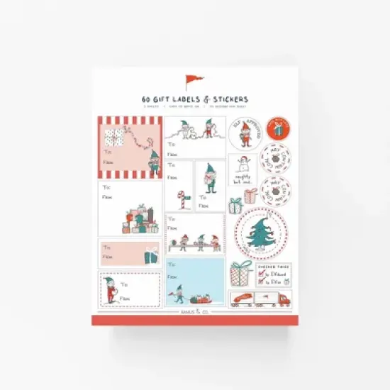 Christmas/Holiday "Checked Twice" To/From Gift Labels (3 Sheets, 60 Assorted Artistic Stickers and Labels) by Ramus & Co image {3}