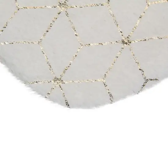 Northlight 20" Cream and Gold Christmas Stocking with Faux Fur image {3}