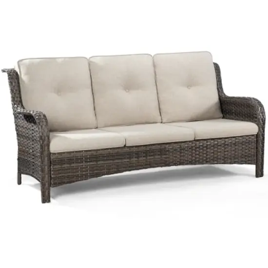 UPTIOT 73'' Wicker Outdoor Patio Sofa image {1}