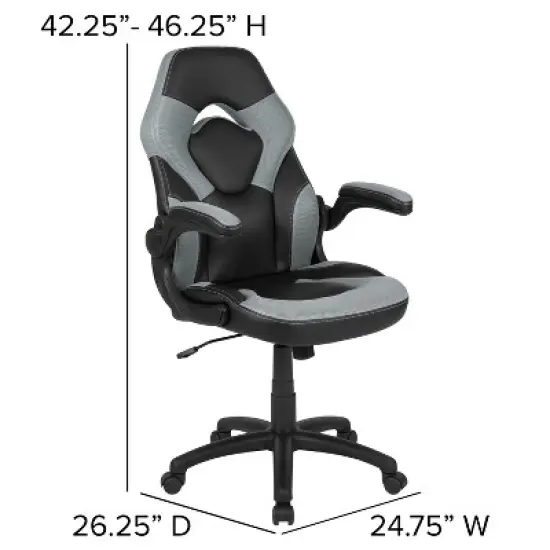 Emma and Oliver Gaming Desk & Chair Set with Cup Holder, Headphone Hook, and Monitor Stand image {4}