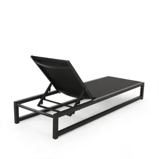 Christopher Knight Home Mottetta Outdoor Mesh and Aluminum Armless Adjustable Chaise Lounge image {3}