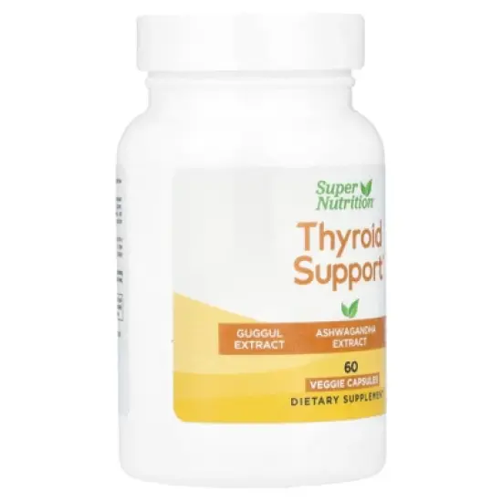 Super Nutrition Thyroid Support with Guggul, Ashwagandha, Bacopa and Green Tea Extracts, 60 Veggie Capsules image {4}