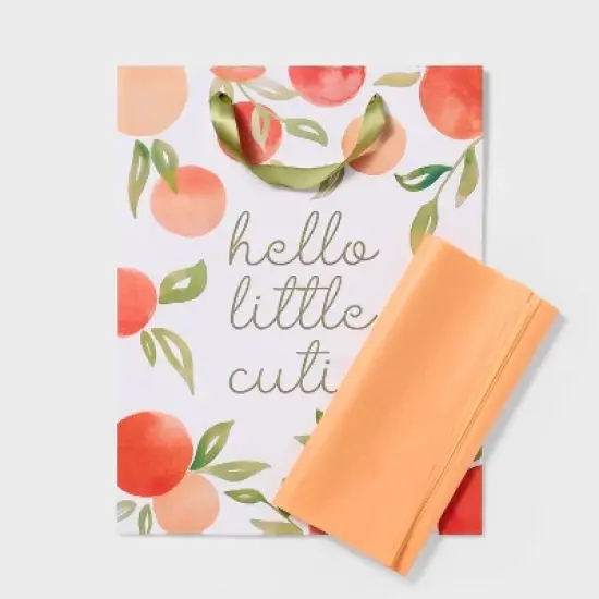 'Hello Little Cutie Baby' Large Gift Bag with Tissue - Spritz&trade; image {2}