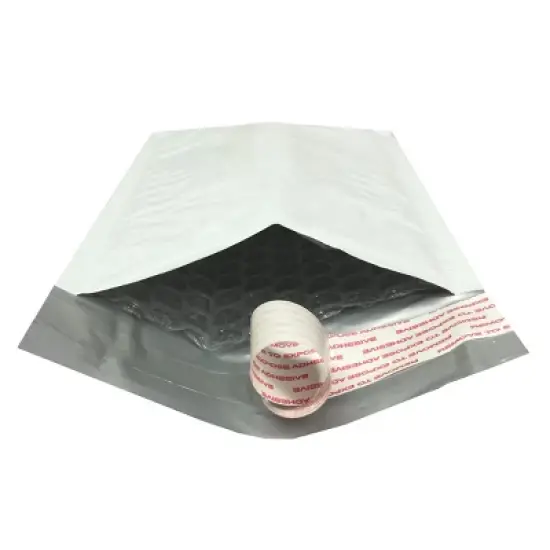 UOFFICE 100 White Poly Bubble Mailer Bags 4 x 8" - #000 Self-Sealing Envelopes image {3}
