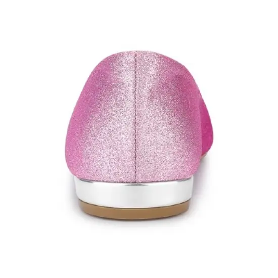 Allegra K Women's Glitter Pointed Toe Ballet Elegant Flats Shoes image {2}