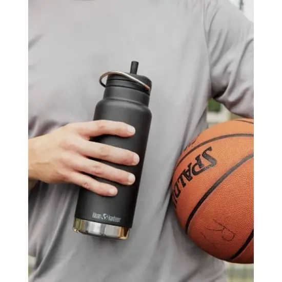 Klean Kanteen 32oz TKWide Insulated Stainless Steel Water Bottle with Twist Straw Cap - Black image {1}