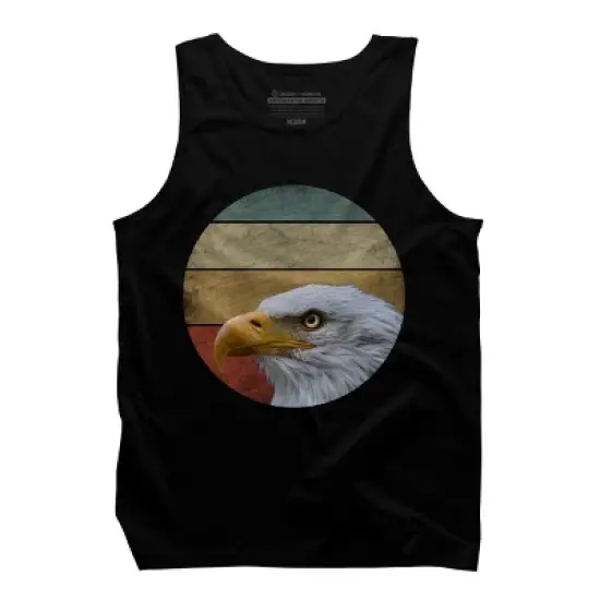 Men's Design By Humans Vintage Eagle Watching By punsalan Tank Top image {2}