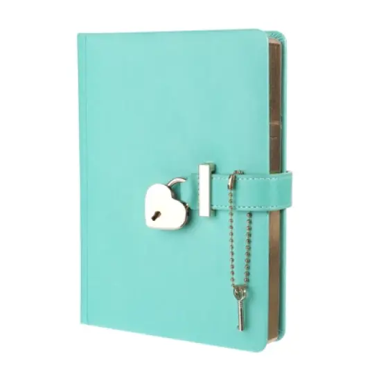 Unique Bargains Cute Journaling Leather B6 Diary with Heart Lock 144 Pages image {5}