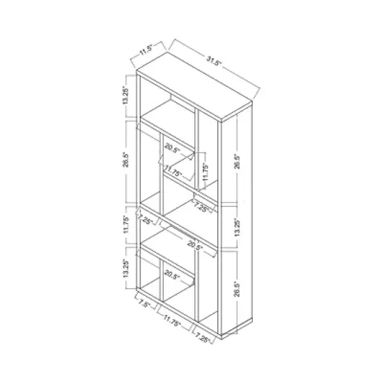 71" Stanza&nbsp;9 Shelf Bookcase Canyon Cappuccino - HOMES: Inside + Out image {3}