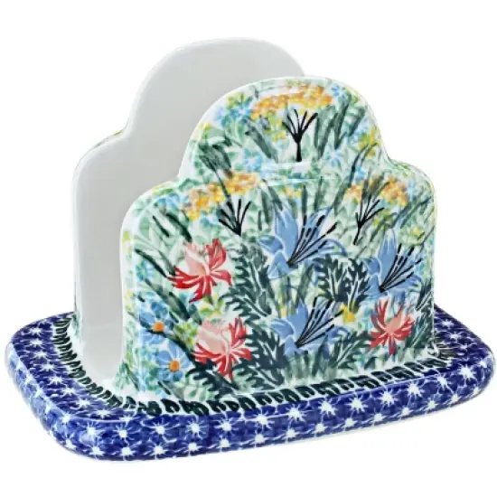 Blue Rose Polish Pottery 487 Ceramika Artystyczna Napkin Holder image {11}