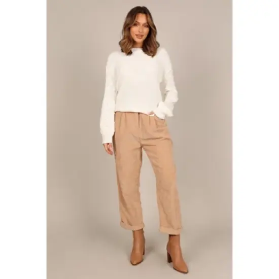 Petal and Pup Womens Katrina Textured Sleeve Crewneck Knit Sweater image {1}